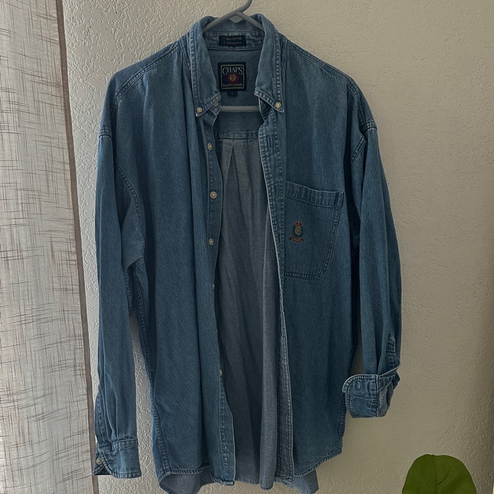 Vintage Chaps Blue Denim Casual Shirt